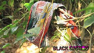 Lucky farmer catches petite tiny teen and fucks her to orgasm on the ranch