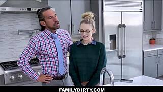 familydirty - skinny small tits blonde teen stepdaughter sex w jealous big dick stepdad on family kitchen counter - lily larimar johnny castle