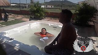 Public Sex With My Lover In The Jacuzzi Of My In-Laws House Blowjob Doggy Fuck And More I Get Naked Showing Off And Enjoying Bareback Sex Outdoors