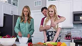 Laundry step mom and sis get fucked while they do chores