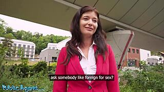 Polish Milf Boss Craves Big Dick in Public POV, Caught in Sloppy Blowjob Outdoors