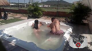 Public Sex With My Lover In The Jacuzzi Of My In-Laws House Blowjob Doggy Fuck And More I Get Naked Showing Off And Enjoying Bareback Sex Outdoors