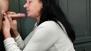 amateur milf housewife sucks and swallows