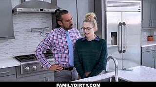 familydirty - skinny small tits blonde teen stepdaughter sex w jealous big dick stepdad on family kitchen counter - lily larimar johnny castle