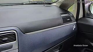 intense office lunch break turns into wild car jerk session for boss