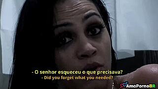 grazi moreno a hot brunette was a maid caught in the bathroom the boss even forgot what he was going to ask her - amopornobr