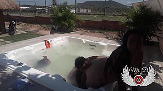 Public Sex With My Lover In The Jacuzzi Of My In-Laws House Blowjob Doggy Fuck And More I Get Naked Showing Off And Enjoying Bareback Sex Outdoors