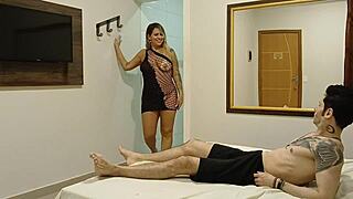 gostosa shows new sexy lingerie to boy then gets fucked and creampied multiple times