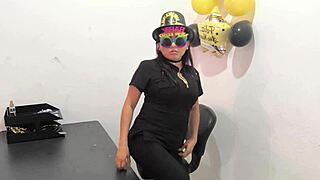 I am the hot office worker preparing an anal plug to play with my horny buttocks