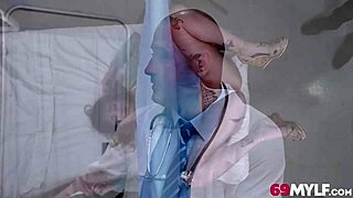 Doctor examining wife's condition in hospital setting.