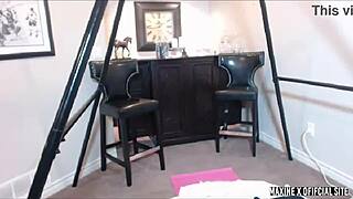 maxine x in a college uniform explores dildo play with her asian features