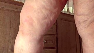 Busty BBW Maid Flashes Pussy in Shower