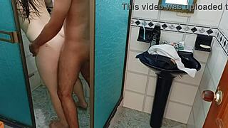 i hid camera in bathroom spying latina stripping then accidentally fucked her bent over