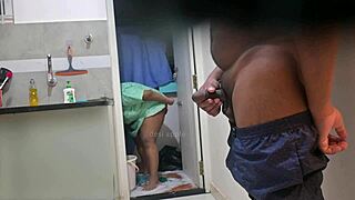 i flashed my throbbing cock at sexy maid sushmitha on hidden cam