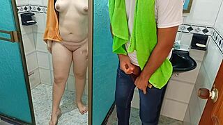 i hid camera in bathroom spying latina stripping then accidentally fucked her bent over