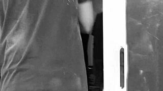 A sexy blonde with big boobs wearing provocative lingerie gets down for some interracial action outdoors