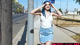 Jewelz Blu Vibes Her Pussy to Secret Public Cum