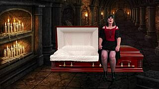 Granny Vampyra Strokes Strapon for Explosive Orgasms