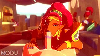 I'm Urbosa sucking hard before intense fucking ride