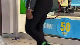 yoga pants hug that big ass perfectly in hidden candid shots all season