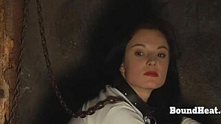 gagged lesbian slave bound and whipped by dominant mistress