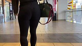 yoga pants hug that big ass perfectly in hidden candid shots all season