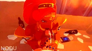 I'm Urbosa sucking hard before intense fucking ride