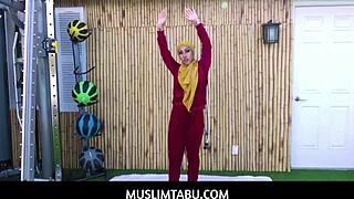 Kira Perez arab teen wife cheats with trainer during hijab blowjob POV