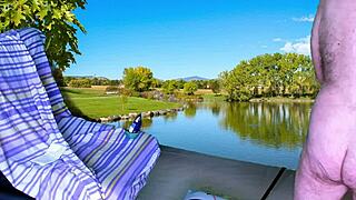 agarabas and olpr start with outdoor barbeque tease turning into shaved pussy creampie closeup