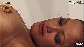 whoa!! madame noir shaves maxine x's huge pussy lips in hot lesbian domination play 👅💦