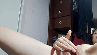 oh man look at that cum leaking from her tight amateur asian pussy after hot creampie rides