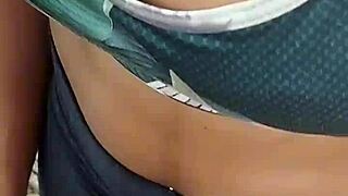 Brazilian Couple Flashes Ebony Tits And Ass In Public Forest For Cash