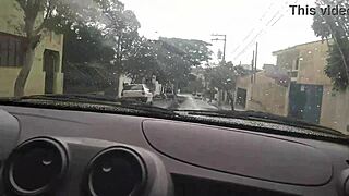 uber ride turns into neighbor wife's teasing car blowjob swallow