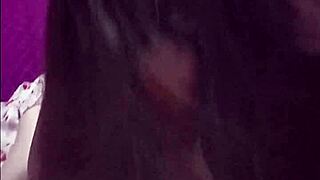 Black girl bends over for daddy show with hand and mouth play