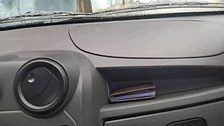 uber ride turns into neighbor wife's teasing car blowjob swallow