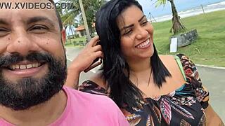 WOW, Corninho Shows Off Wife's Hairy Pussy On Street Beach And Market For Everyone!?