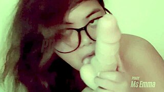 who wants cute filipina emma sucking your big dildo next?