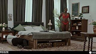 Time Traveler's Emotional Face Fuck of Natural Black Secretary Doll