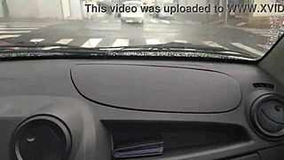 uber ride turns into neighbor wife's teasing car blowjob swallow