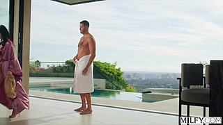 milfy piper press boots hubby for pool boy's huge cock ride