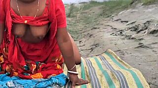 Bangladeshi Cutie with Big Natural Tits Fucked Outdoors in Tight Pussy