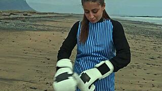 hey, dominate me rough on this norwegian beach with slaps and spits