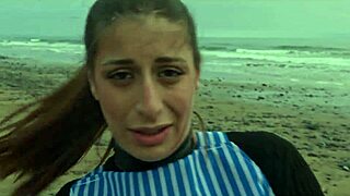 hey, dominate me rough on this norwegian beach with slaps and spits