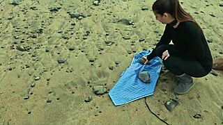 hey, dominate me rough on this norwegian beach with slaps and spits