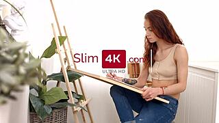 Redhead teen rides cock wildly after hot fingering and licking!