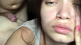 Fucked cute 18 year old brunette neighbor behind garages then bedroom domination skirt up