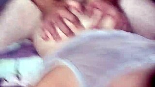 Fucked cute 18 year old brunette neighbor behind garages then bedroom domination skirt up