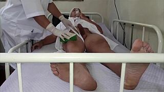 Blonde nurse slut bends for patient's cock in hospital