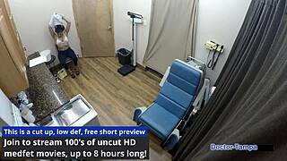 neighbor rebel wyatt spreads shaved pussy in first gyno exam