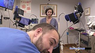 neighbor rebel wyatt spreads shaved pussy in first gyno exam